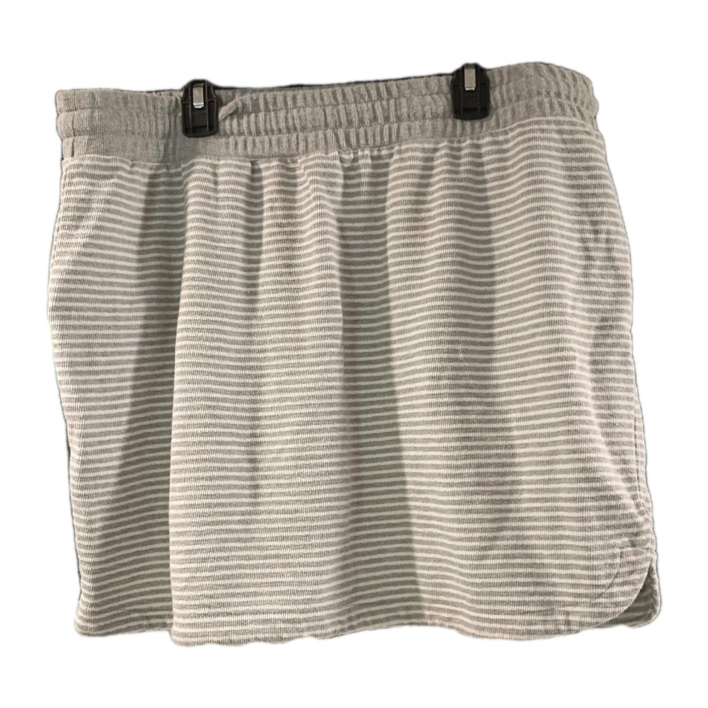Maurices Women's Size Large Gray and White Striped Soft Knit Mini Skirt EUC - Picture 4 of 6